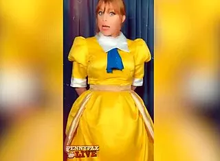 redhead penny pax rips clothes teases gaping hole with dildo solo
