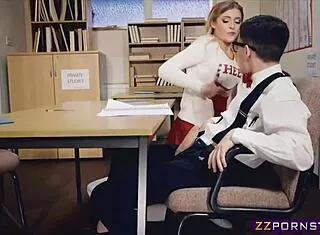 hot cheerleader gonna fuck nerd guy in class?