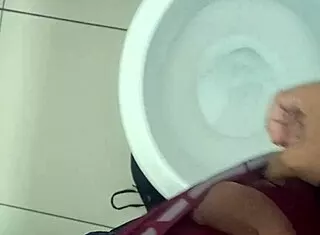 day 6 stroking my huge brazilian cock solo bathroom explosion