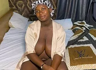 wet african ebony with balloon tits rides big black cock