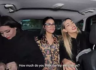 lucky uber driver anal fucks three latinas pays the ride