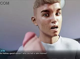 Blonde curvy milf squirts endlessly on huge cock in 3D hentai dating game.