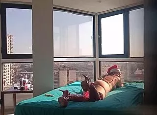 mama claus gets cuckolded by old man on erotic xmas cam homemade