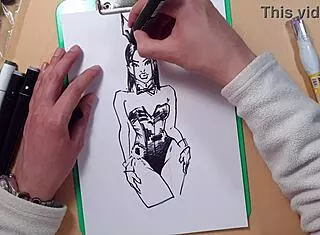 wanna see my hot latex girl sketch drawn quick?