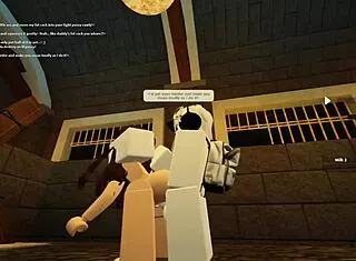 roblox slut deepthroats bends over for wet ass shaking cum