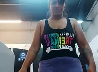 hit the gym horny no panties so i fingered my ass doggystyle aprontando