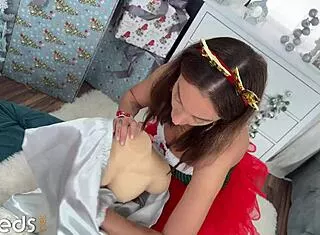 Sex Doll and Husband Enjoy Holiday Double Penetration