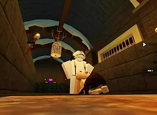 roblox slut deepthroats bends over for wet ass shaking cum