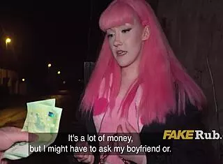 pink-haired euro slut flashes then gets POUNDED in public prague 🚀💦