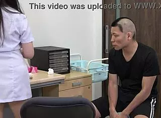 Female japanese doctor femdom cures nympho patient tongue licking hospital cunnilingus