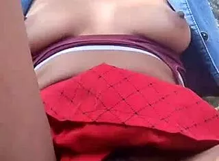 Hey park flashers, this hairy brazilian nerd lifts her miniskirt for juicy natural tits tease