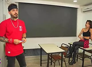 i get home late and meet new teacher with huge cock for classroom pleasure