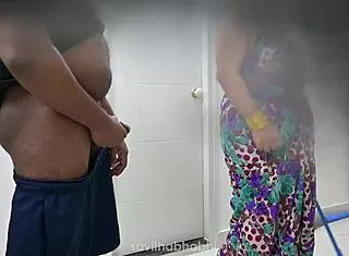 damn this telugu maid's huge natural tits bouncin' with landlord...