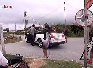 Hot Japanese babe preps porn scene intimately