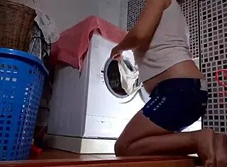 Housewife Bitch Ripped Clothes Fucked In Washing Machine
