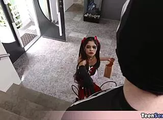 katya's always horny for halloween so we threw a special costume fuck party for her petite tits