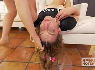 harley ann wolf's curly tart smashed by badass in rough riding game