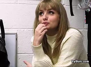 hey busty babe caught ya with those stolen toys now fuck time