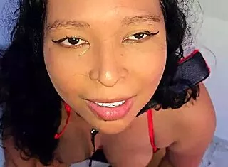 rooftop sub latina milf dominated by bricklayer with facial piss shower