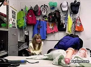 hey busty babe caught ya with those stolen toys now fuck time