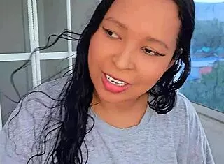 rooftop sub latina milf dominated by bricklayer with facial piss shower