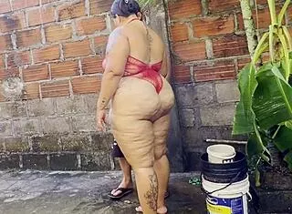 neighbor sneaks into my garden... ends up fucking me rough outdoor cumshot