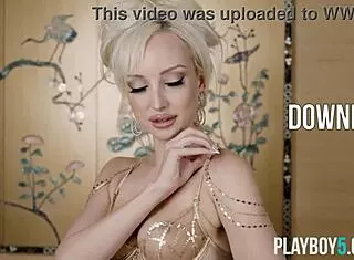 Texas Blonde Bombshell Rachel Strips Panties in Lingerie Tease