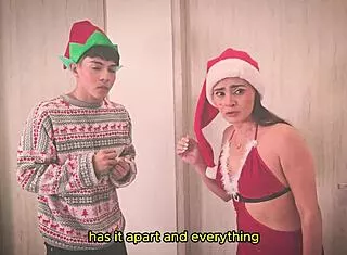Cheating on Mama Noel for wild Christmas fuck!
