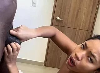 Blowjob for Huge Thick Cock from Amateur Latina Couple