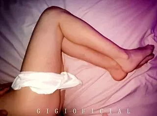 virgin teen hides face but spreads hairy big pussy lips in see-through shorts fetish