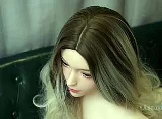 Blonde sex doll YJL's hot body and sexy pussy fucked by European babe