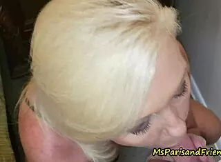 Shaved Milf Deepthroats Cock Close-Up With Rough Spanking