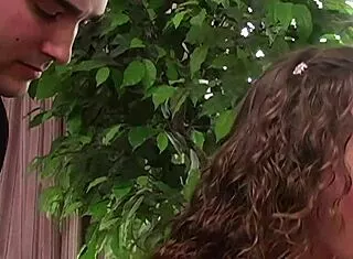 curly brunette milf's holes gape wide from brutal double penetration stretching