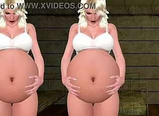 Ripping Clothes from Triplet Sisters' Inflating Asses and Bellies