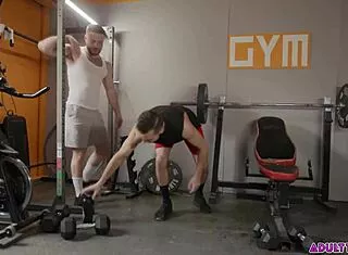 gym bros marcus mcneil n christopher white jerk off then bareback fuck hard