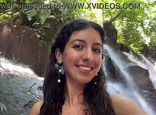 Skinny Lingerie Slut Takes Facial in Public Bathroom then Cumwalks Waterfall