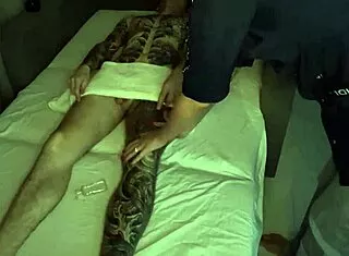 Petite Masseuse Slut Dirty Talks While Sucking Client's Monster Cock