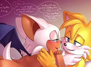 Tailouge krazyelf couple licks pussy boobs missionary romantic comic furry oral