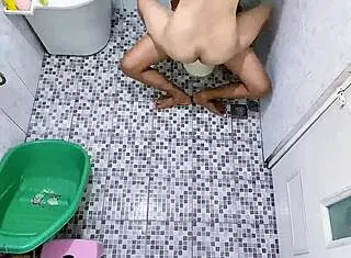 Neighbor Fucking In Bathroom Creampie Caught