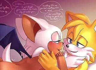 Tailouge krazyelf couple licks pussy boobs missionary romantic comic furry oral