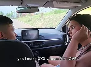 Chubby Hot Wife Savannah Watson Pays Uber with BBW Sex Ride Missionary Car