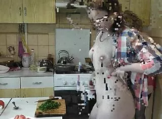 two sexy women one blonde milf one cute girl no panties kitchen lingerie big asses close up