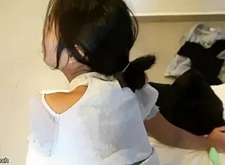 I fucked 18-year-old Thai teen in blue dress cum in her mouth