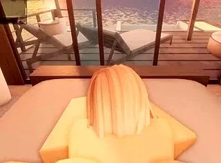 Roblox Slutty Busty Blonde Teen Fucked Hard by Stepdad at Beach!