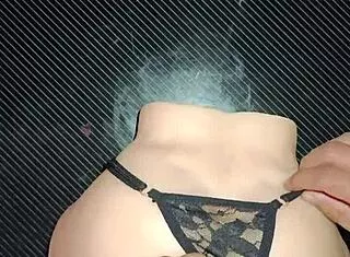 Candy's tight ass ripped open creampied in black thong!