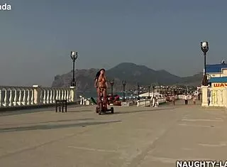 naughty milf wife naked public outdoor riding flash