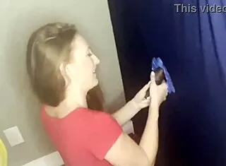 Brandi's first gloryhole adventure ends with BBC stranger's deep impregnation creampie