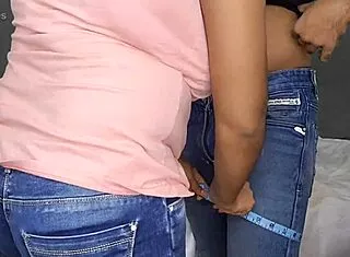 tailor lady grabs dick i fuck her cum leg