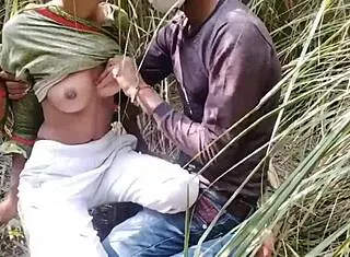 indian teen pressed against tree boobs squeezed then doggystyle fucked in forest 🌳🍑🔥
