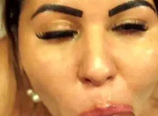 lady bee gags on deepthroat cock swallowing every drop in wet oral erotikaxxx rapidinha